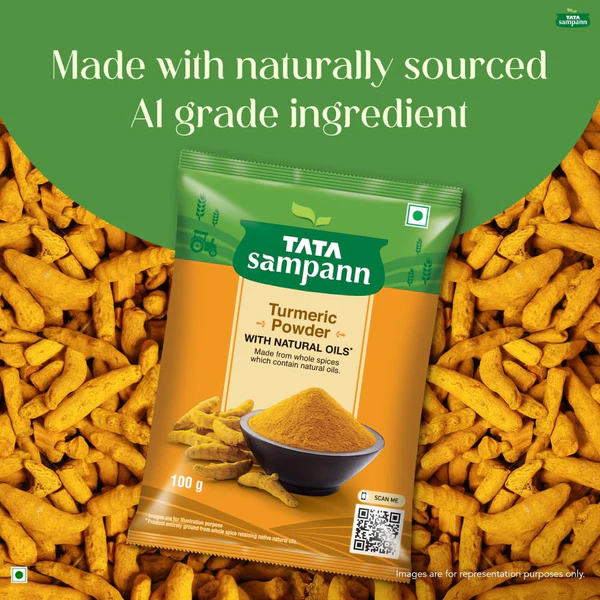 Turmeric Powder, Haldi Powder | With Natural Oils | Minimum 3% Curcumin | 100% Pure | Hygienically Packed